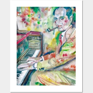 GEORGE GERSHWIN watercolor portrait Posters and Art